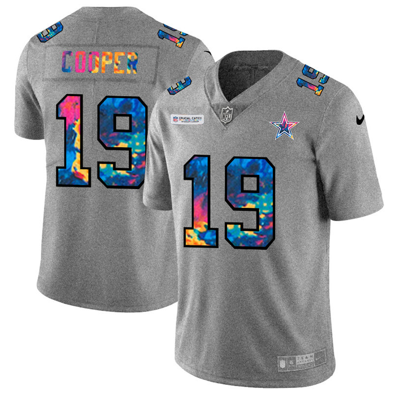 NFL Dallas Cowboys #19 Amari Cooper Men Nike MultiColor 2020  Crucial Catch  Jersey Grey
